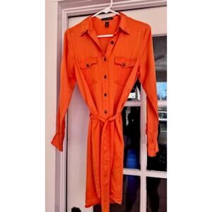 Lauren by Ralph Lauren Vibrant Orange Shirt Dress Size 6